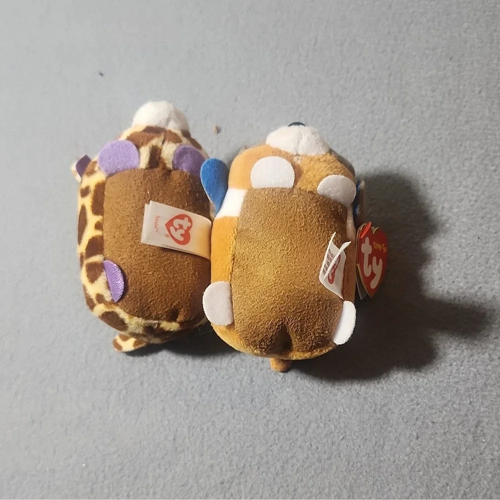 Ty Teenie Beanies Dog and Giraffe Plush Lot for Ages 3-7 Years, 3-4, 4-7